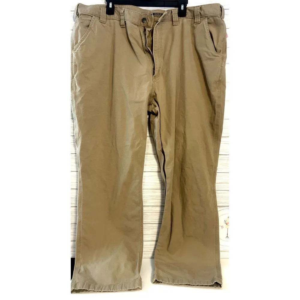 Carhartt Relaxed Fit Brown Cotton Canvas Workwear Mens Pants‎ 46x32